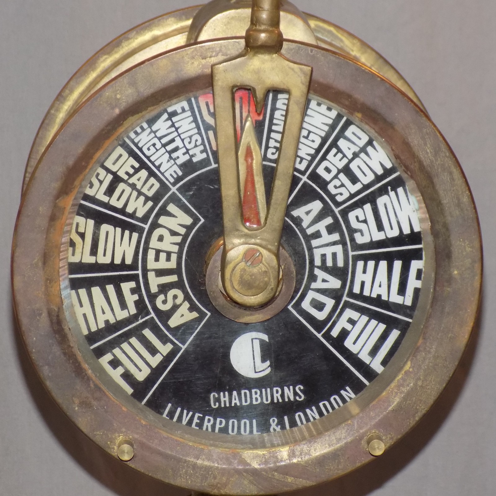 CHADBURNS-LIVERPOOL LONDON  STEAMSHIP Telegraph Brass Controller works