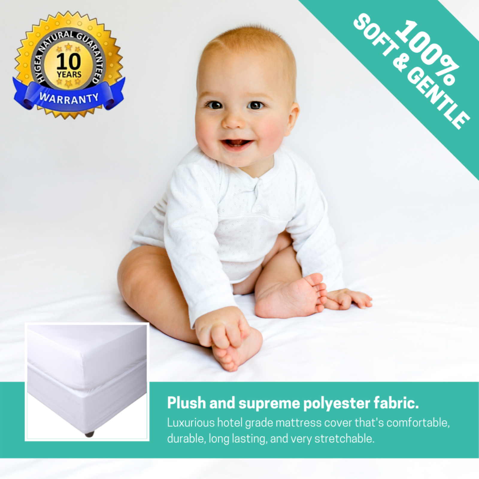 Hygea Natural Luxurious Bed Bug Water Resistant Mattress Cover/Encasement