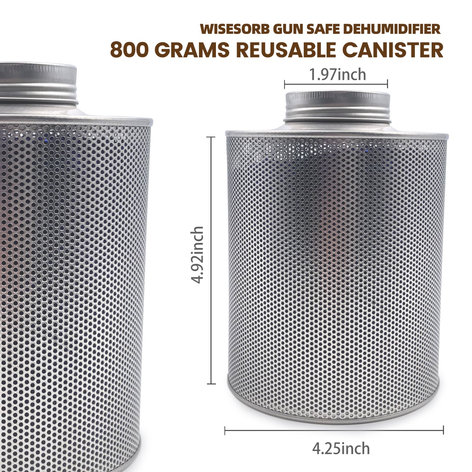 800 Grams Silica Gel Reusable Canister Desiccant, 3 Pack Gun Safe Dehumidifier