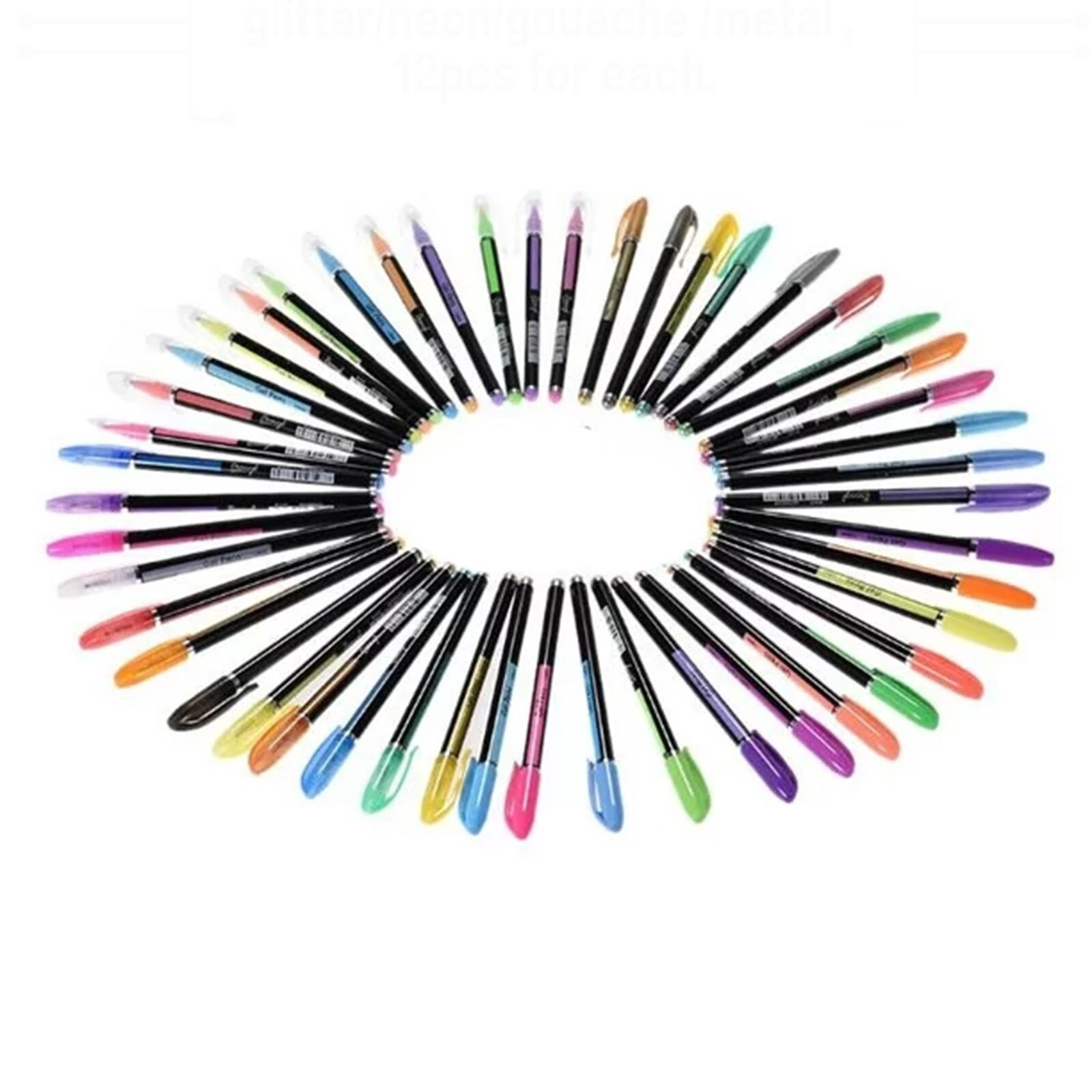 48 Colors Gel Pens Glitter/ Neon/ Gouache/ Metal Pens Marking Highlighting Draw