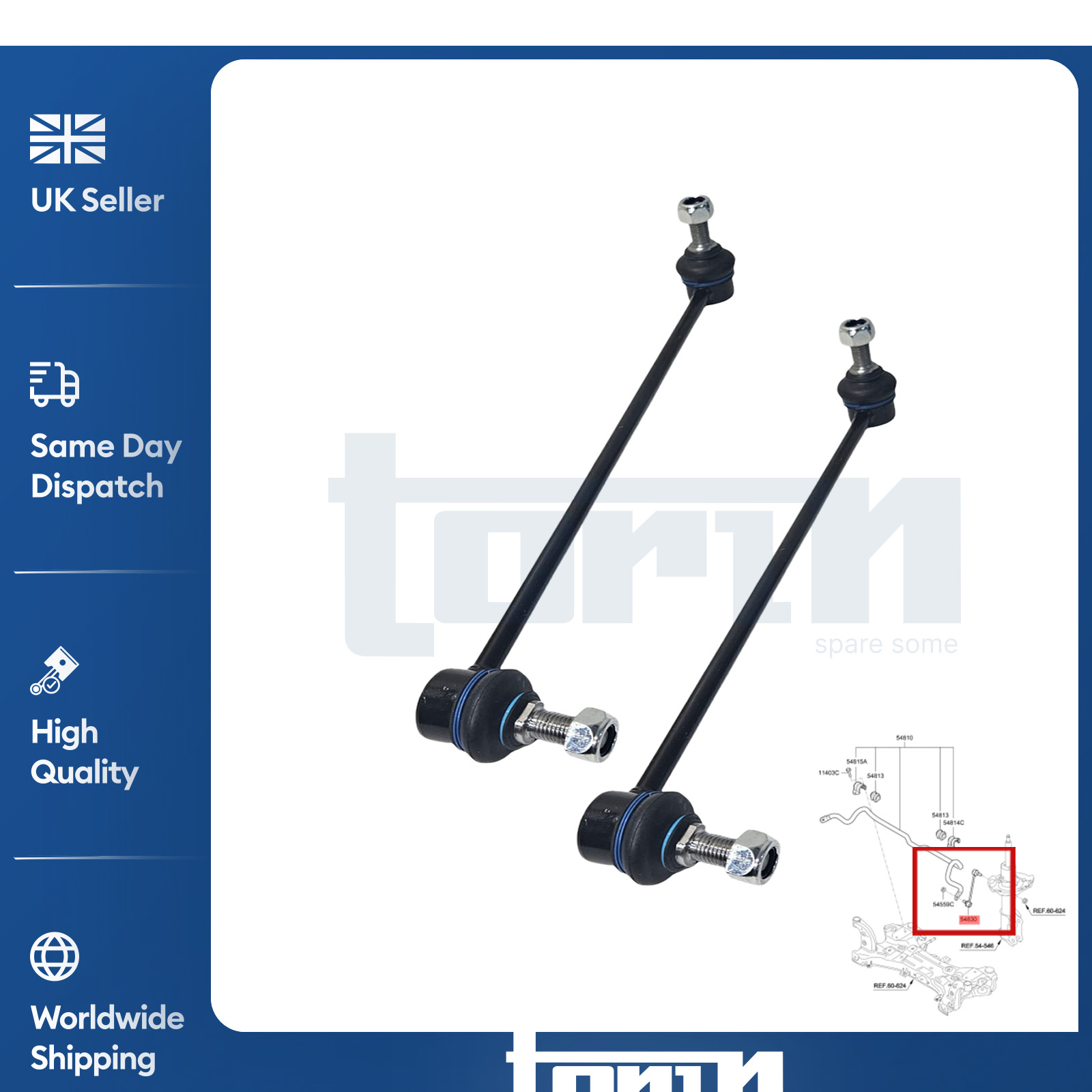 2X FRONT STABILISER ANTI ROLL BAR DROP LINKS L & R FITS FORD TRANSIT MK6 MK7