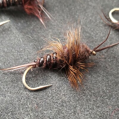 FISHING FLIES NYMPH # 4 STONE BROWN FFS CUSTOM TIED FRONTIER FLY COMPANY