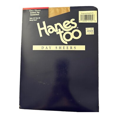 Hanes Too Day Sheer Control Top Sandalfoot Barely There Pantyhose Size AB NOS