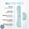 KLIM Mouse and Keyboard Wrist Rest Set - Silky Gel Memory Foam - Ergonomic Wrist Rest for Computer Keyboard, Wrist Pad for Keyboard + Wrist Rest for Mouse Gaming and Office - Pain Relief - Light Blue