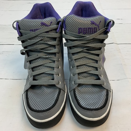 Puma 349472 01 Hooper Mid Perforated Grey Purple Basketball Puma 349472 01 Hooper Mid Perforated Grey Purple Basketball