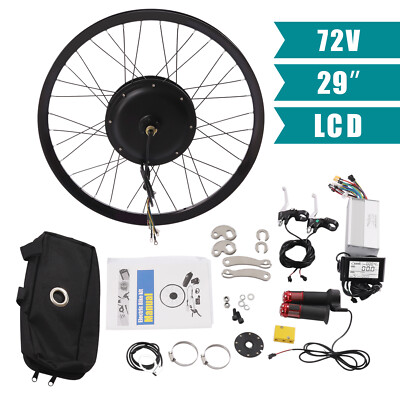 29'' 2000W EBike Conversion Kit Rear Wheel Electric Bike DIY LCD Display 72V