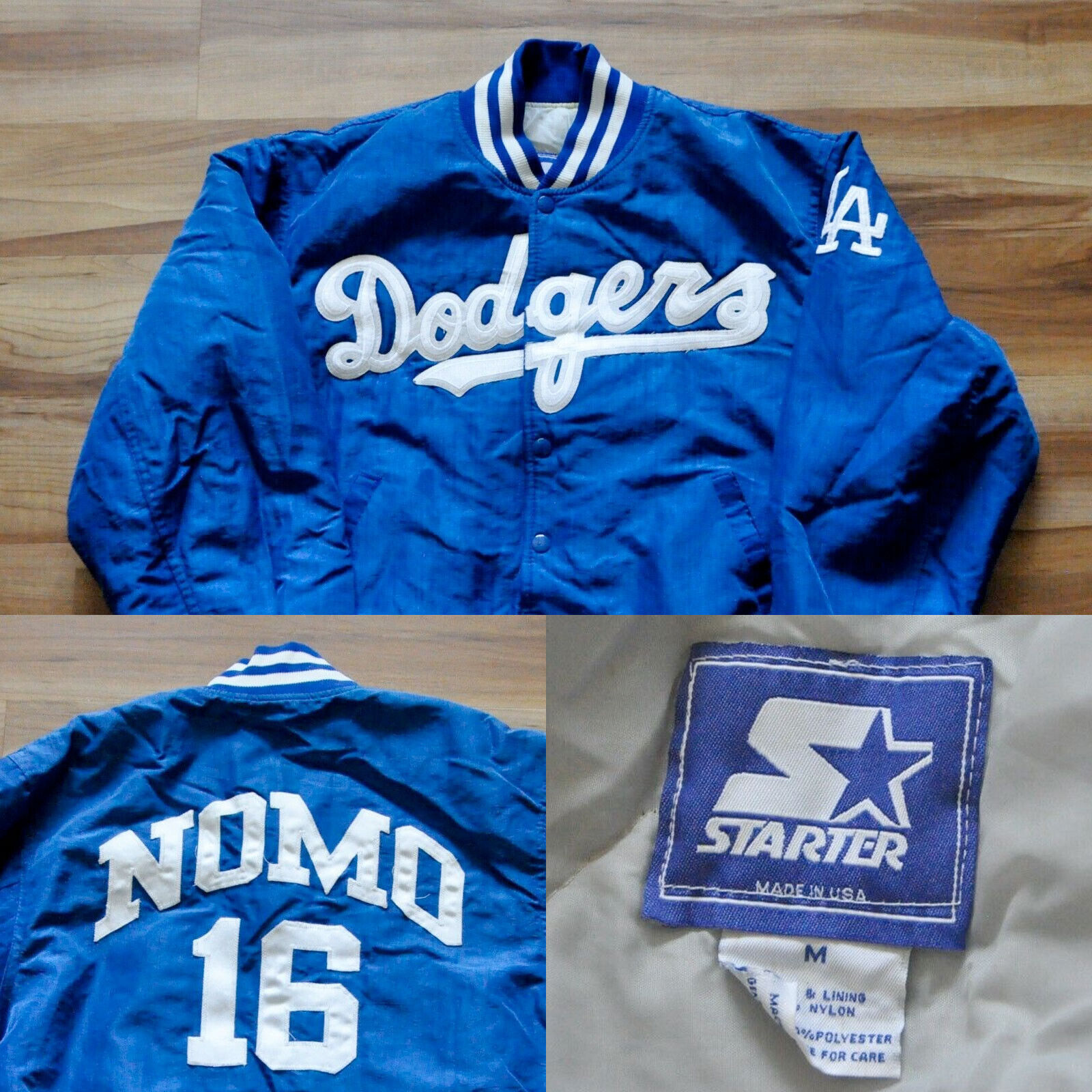 Hideo Nomo #16 Los Angeles Dodgers Starter Jacket Blue Hideo Nomo #16 Los Angeles Dodgers Starter Jacket Blue