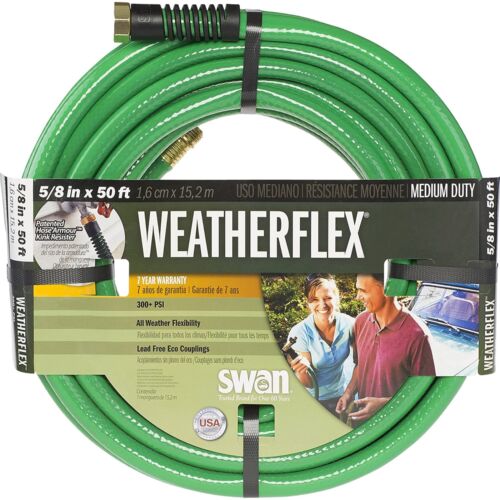 Swan Products Weatherflex Medium Duty Garden Hose, 5/8'' X 5