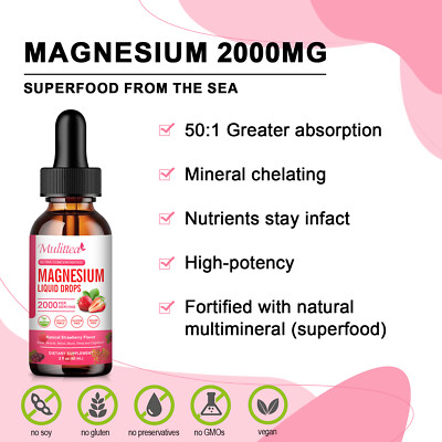 Magnesium Glycinate Supplement 2000mg Magnesium Glycinate Liquid Drops