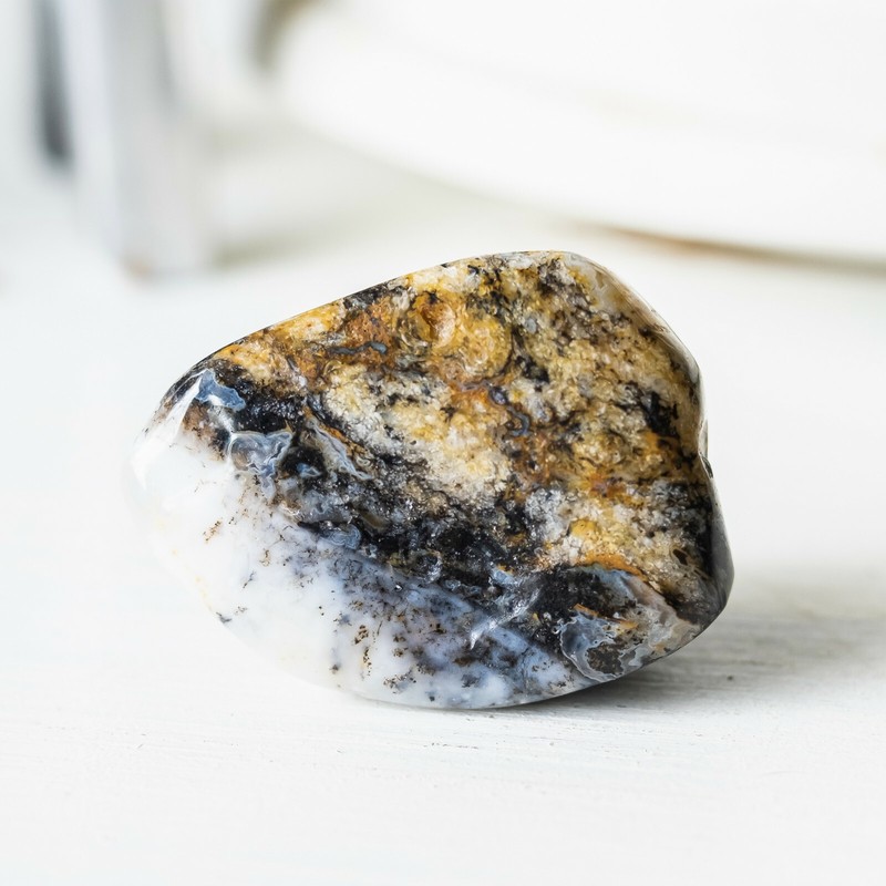 Merlinite Ou Opale Dentrite Pierre RoulÃ©E Naturelle Soin LithothÃ©Rapie Reiki