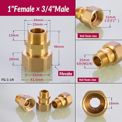 1/2'' 3/4 1'' BSP Female Male Thread Coupler Brass Connector Fitting Adapter Union