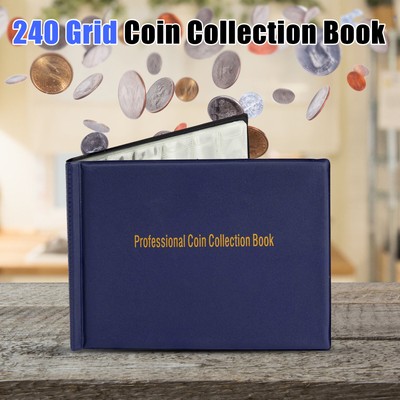 240 Pocket Coin Storage Book Collection Album Folder Money Holder Organizer 8x6"
