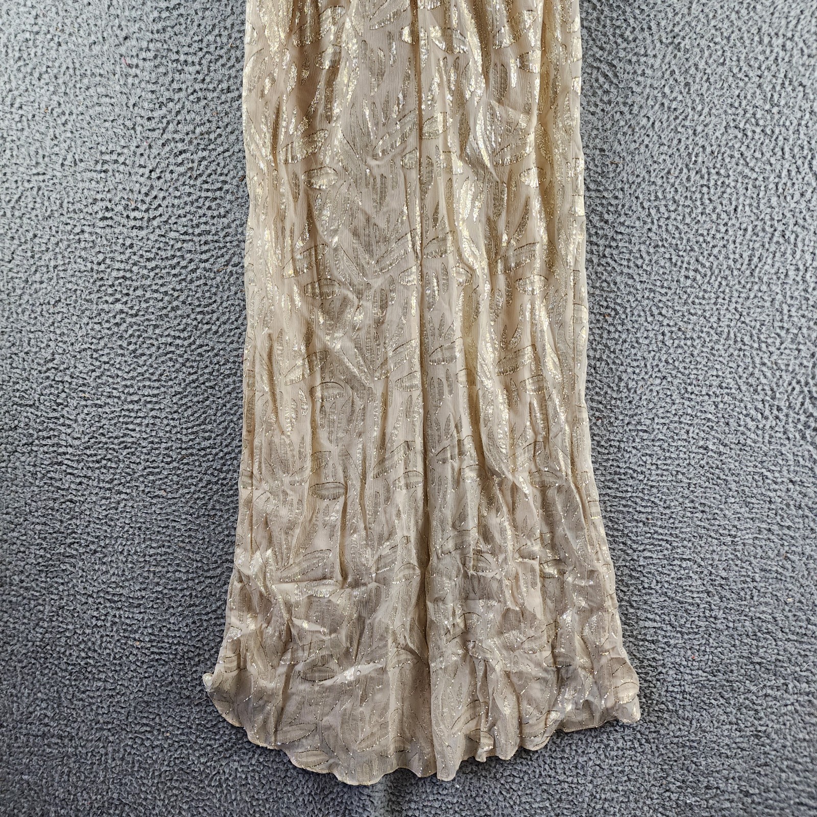 Ramy Brook Goldie Strapless Metallic Silk-Blend Dress Womens 4 Gold Ruffle Front - Picture 14 of 16