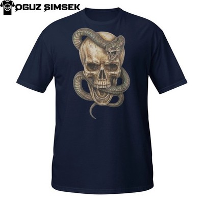 Skull & Serpent T-Shirt - Gothic Snake Wrap Art Tee | Dark Streetwear Style