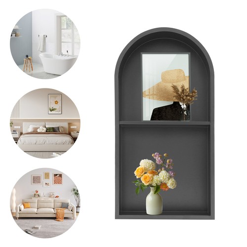 nicho★ Bathroom Wall Niche, 2-Tier Wall Niche with LED Light