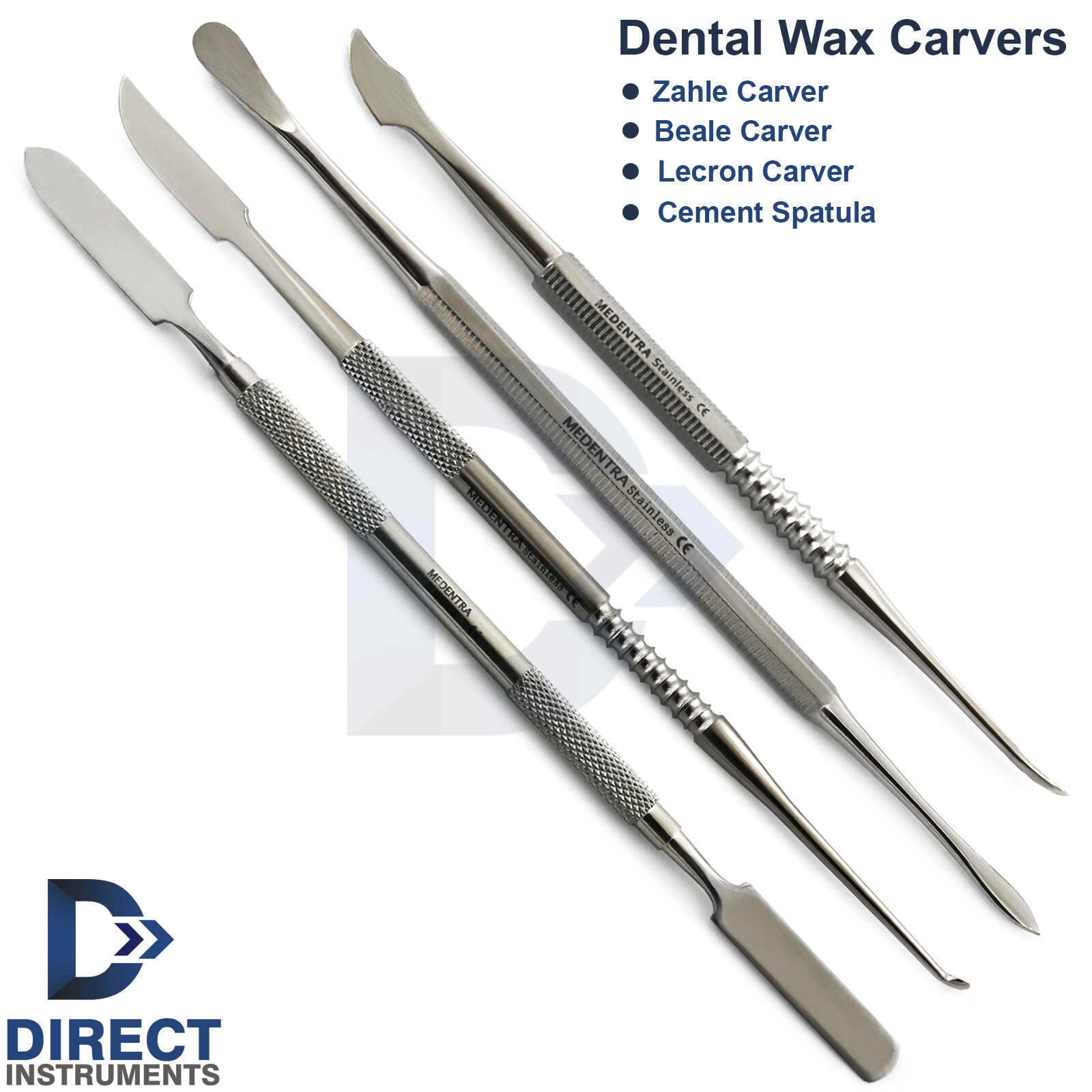 Set Of 4 Waxing Carvers Dental Cement Mixing Spatula Wax Carving
