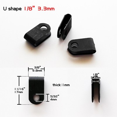 25/100 Black Nylon Cable Clamp Clip UV Resistant Wire Electrical Hose Loop Fixer