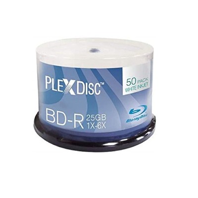 PlexDisc 633-214 25 GB 6X Blu-ray White Inkjet Printable Single Layer Recorda...