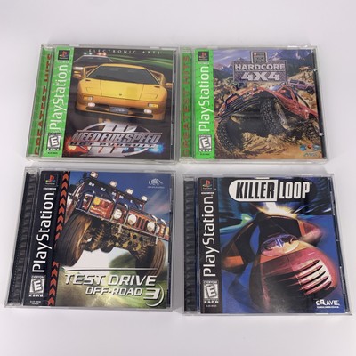ps1 LOT of 4 CIB: Need For Speed, Hardcore 4x4, Test Drive Off Road, killer Loop