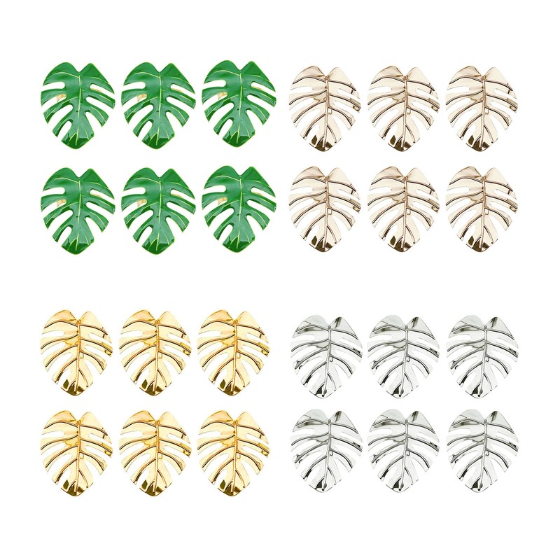 6PCS Party Supplies Tropical Leaf Shape Napkin Buckle Towel Holder Napkin Rings