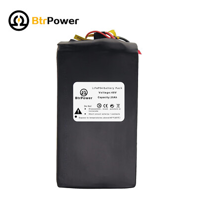 48v 25ah Lithium LiFePO4 Ebike Battery Pack fit for 1500W Motor Scooter 50A BMS