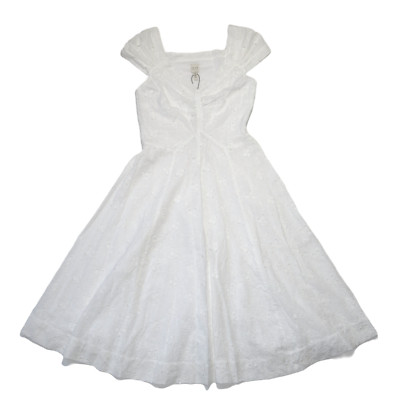 NWT La Vie Rebecca Taylor Sweet Pea in Milk White Embroidered Eyelet Dress XS