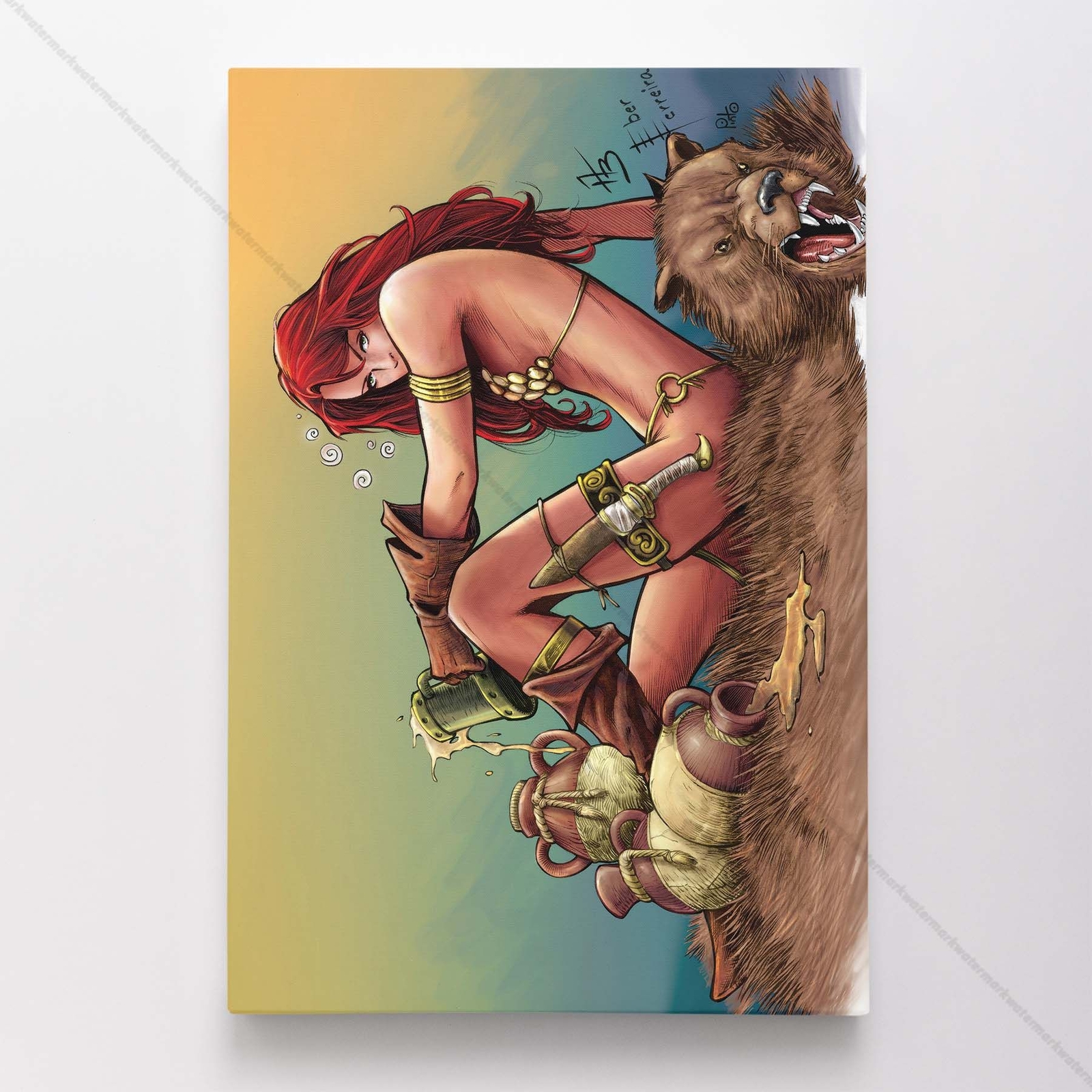 Red Sonja Poster Canvas Comic Book Art Print #1024