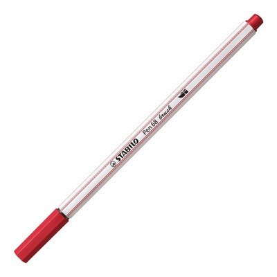 STABILO Premium Fibre-Tip Pen with Brush Tip Pen 68 brush - Pack of 1 - Dark Red