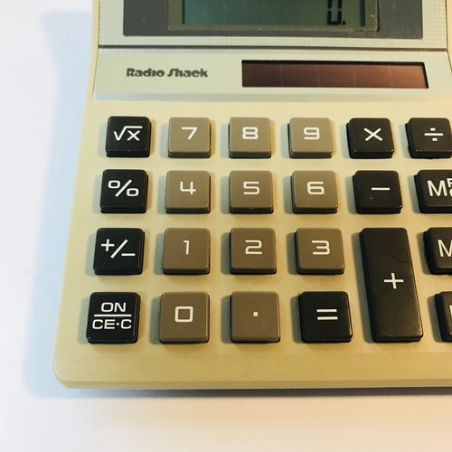 Radio Shack Vintage Retro Calculator Solar Powered EC-2006 65-962 Brown Tan