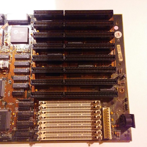 VINTAGE AT 386 8 ISA MOTHERBOARD 80387 SOCKET RETRO GAMING BOARD