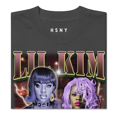 Lil Kim Hardcore 3 Image Custom Design Faded Oversized Hip-Hop Theme T-Shirt