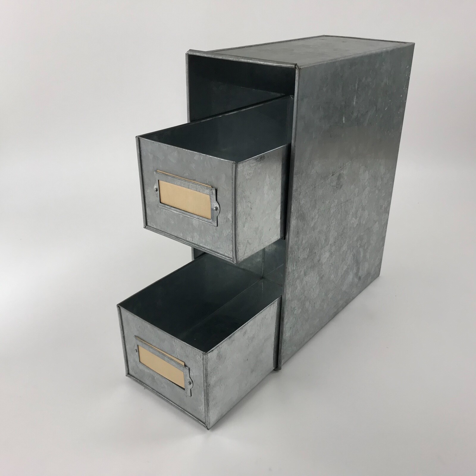 CD Storage Drawer File Cabinet Case Holder Organizer Galvanized Steel 2 Drawers