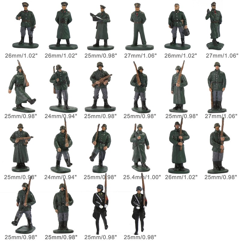 Evemodel 20pcs Ho 1:87 ModÃ¨Le RÃ©Duit Soldats Officier Figures Militaires ArmÃ©E