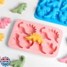 JOERSH 4Pcs Dinosaur Silicone Candy Molds Gummy Dinosaur Molds 8-Cavity Shaped with T-rex, Stegosaurus, Triceratops, Brontosaurus, Non-Stick for Chocolate, Cookie, Snacks, Cake Decorations