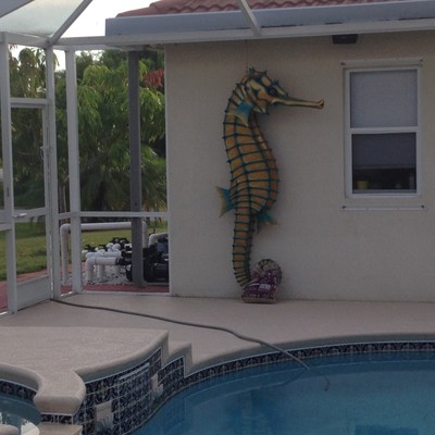 Nautical Seahorse Statue Decoration Indoor Outdoor Pool Bar Restaurant LIFE SIZE