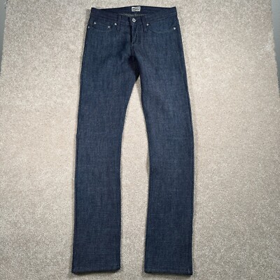 Naked & Famous Weird Guy Double-Weave Houndstooth Denim Jeans Lined Indigo Sz 29