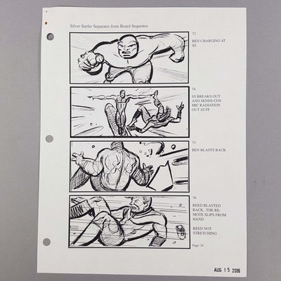 Fantastic Four RotSS Storyboard The Thing Charges Silver Surfer Fires Cosmic