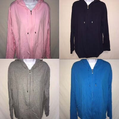 Danskin now women's hooded Zipper Jacket Medium Large color options light weight