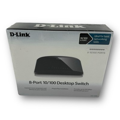 D-Link 8 Port 10/100 Fast Ethernet Switch DES-1008E Up to 200Mbps New & Sealed