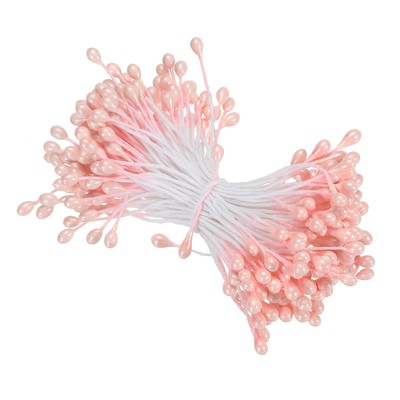 3mm Double Heads Flower Stamen, 150 Pcs Artificial Flower Pistil, Orange Pink