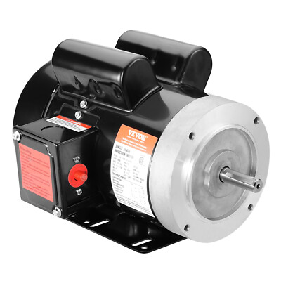 VEVOR 1.5HP Electric Motor 1725RPM AC115/230V 56C Frame 1-Phase 5/8'' Keyed Shaft