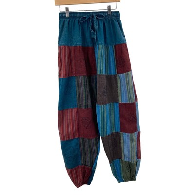 Vintage Kathmandu Imports Womens Patchwork High Rise Harem Pants One Size