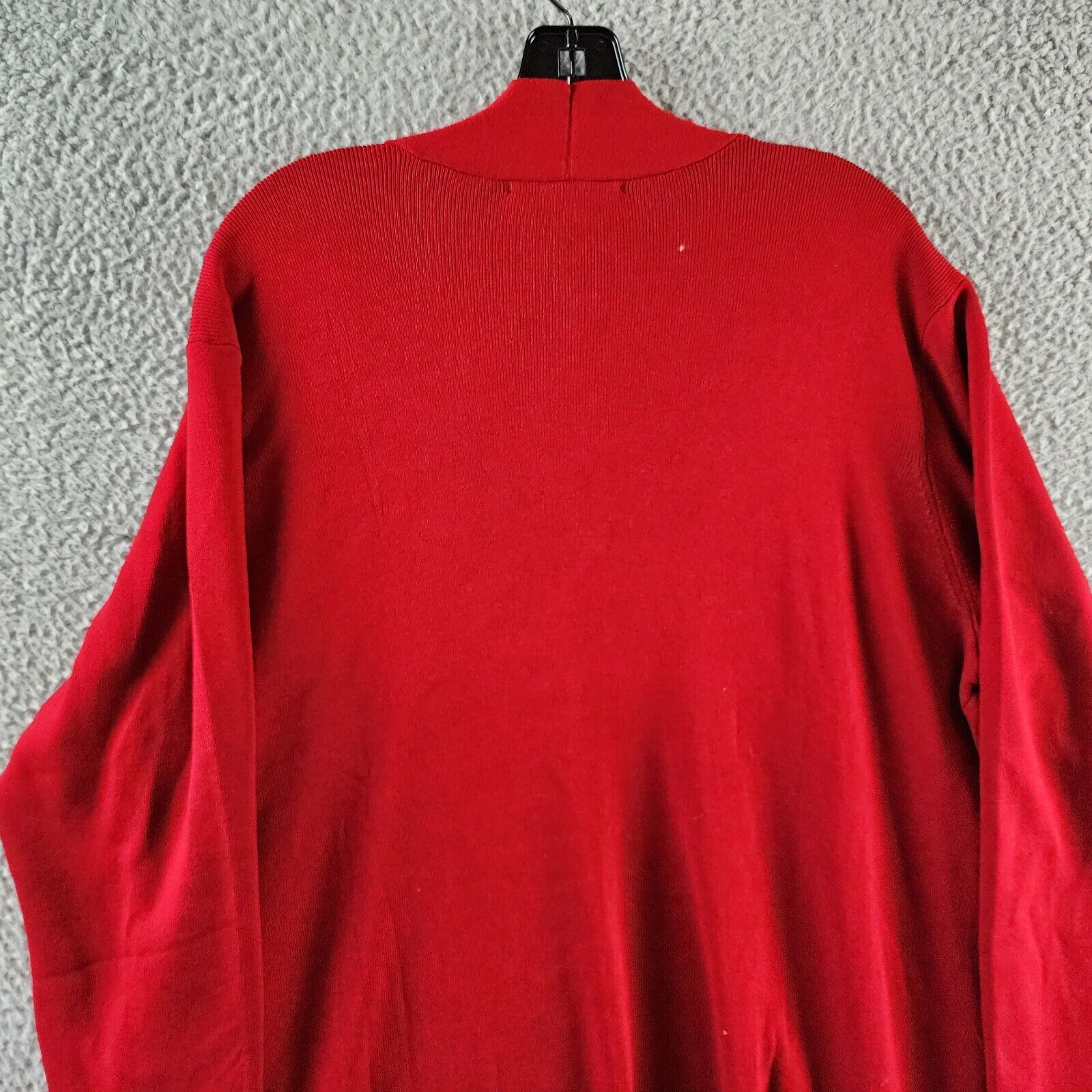 Kasper Plus Open-Front Long-Sleeve Sweater Women's 2X Crimson Collarless - Picture 7 of 14