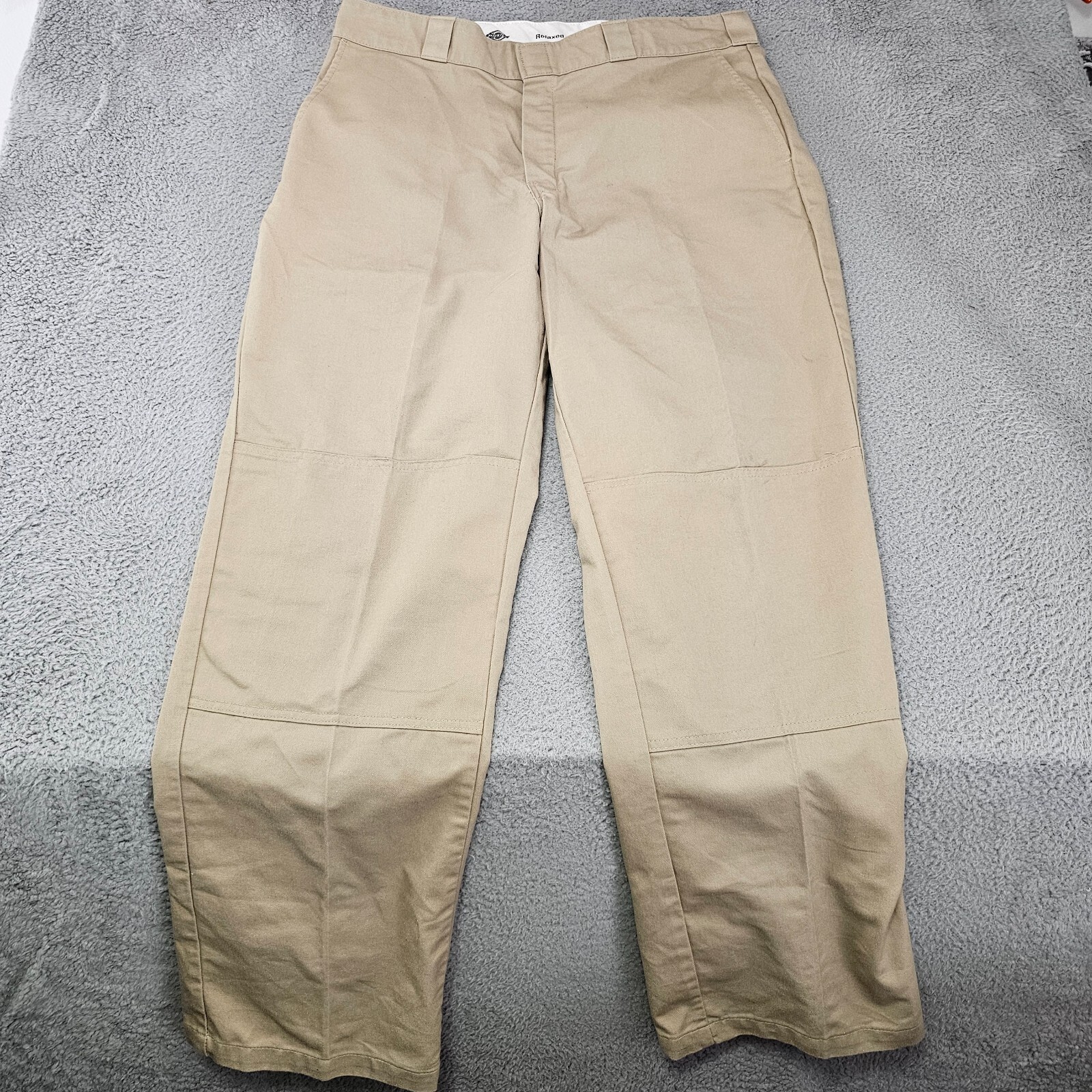 Dickies Pants Mens 36x33 Khaki Twill Relaxed Straight Work