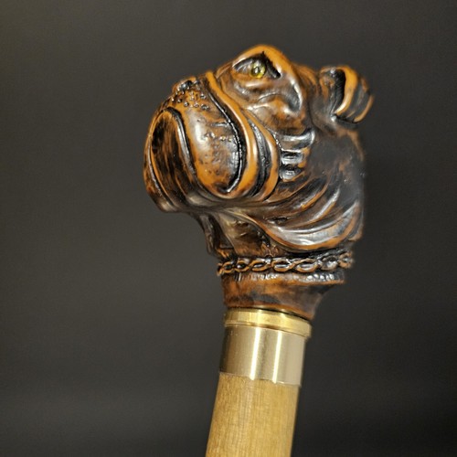 36" Antique Style Bulldog Dog Head Walking Stick Cane