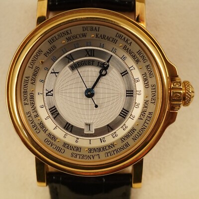 Breguet Marine ''Hora Mundi'' World Time 18k Gold Watch FULL SET 3700BA