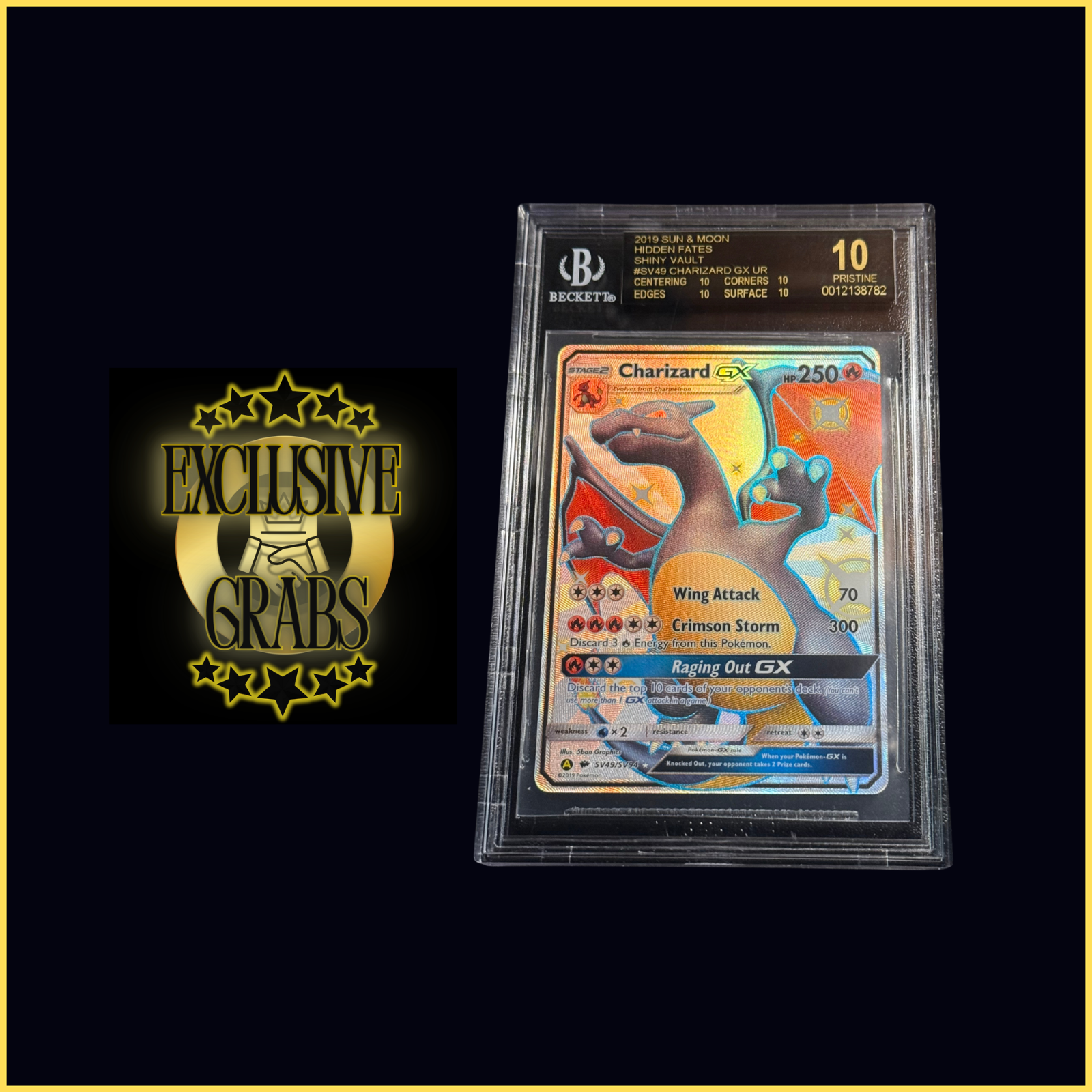 BGS 10 Black Label Charizard GX SV49 – Hidden Fates Shiny