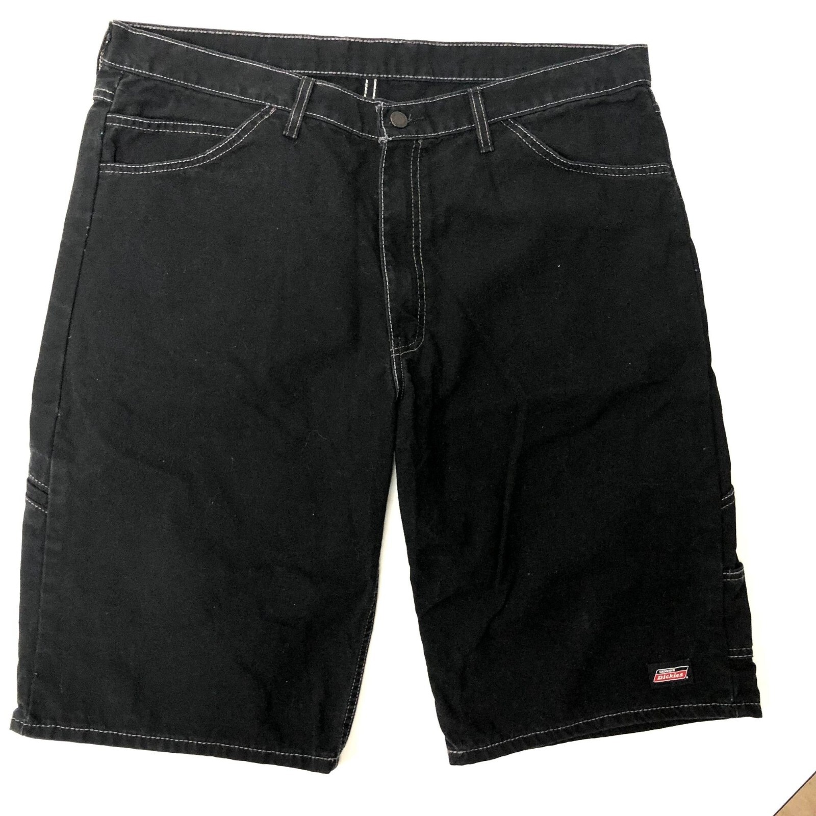Dickies Men's Black Denim CARGO Carpenter Jean Work SKATER Shorts 38 | eBay