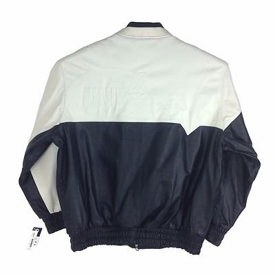 Pre-owned G-unit Men's Bomber Leather Jacket , 4ak019 Black-white In Black/white