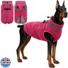 SAWMONG Dog Coat, Warm Dog Winter Coat, Waterproof Fleece Jacket, Cold Weather Dogs Jacket (3XL,Rosered)